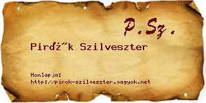 Pirók Szilveszter névjegykártya