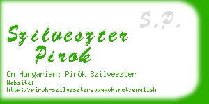 szilveszter pirok business card